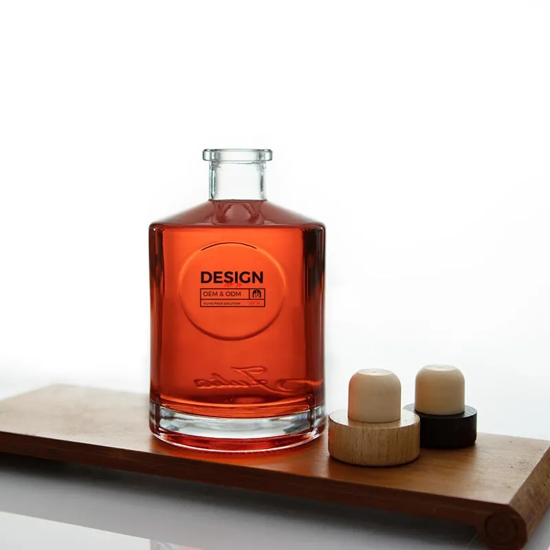 Round 375ML Glass Tequila Bottle with Cork Lid Round 375ML Glass Tequila Bottle with Cork Lid