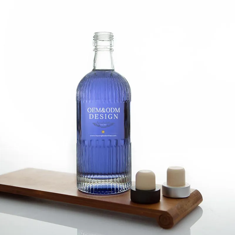 Screw Finish Striped Glass Liqueur Bottle Screw Finish Striped Glass Liqueur Bottle