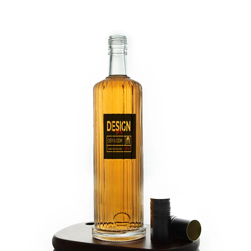 75CL Tall Round Striped Glass Liquor Bottle 75CL Tall Round Striped Glass Liquor Bottle